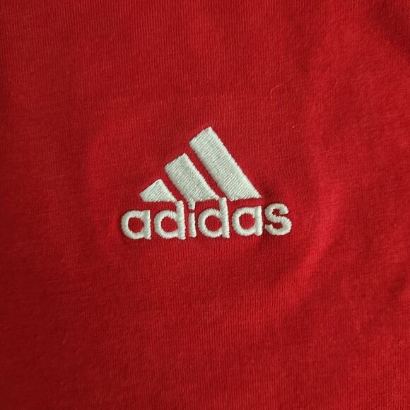 Adidas Big Boys Classic Jersey T-Shirts Red Short Sleeve Crew Neck 14-16 Size L - Picture 2 of 9